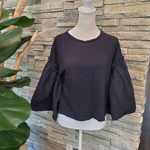 Zara Oversized Ruffle Sleeved Blouse